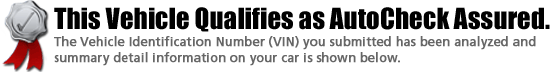 This Vehicle Qualifies as AutoCheck Assured